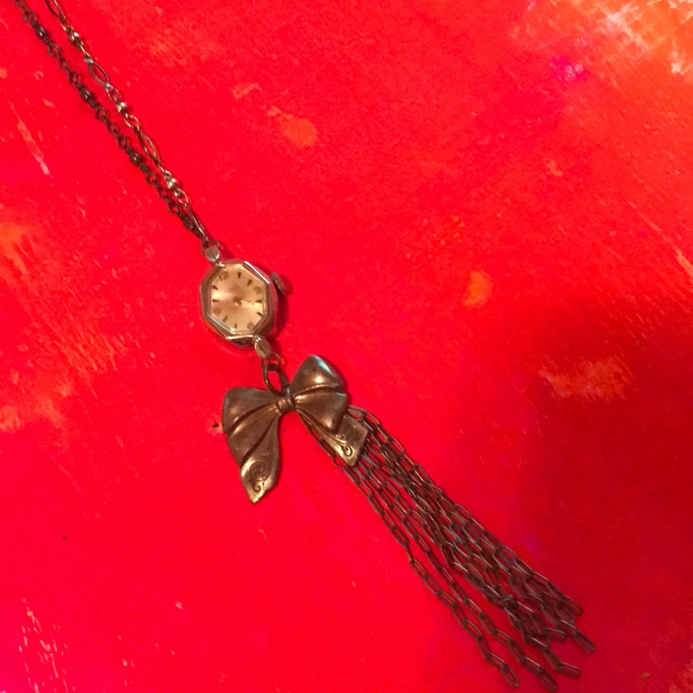 Upcycled necklace, vintage watch pendant